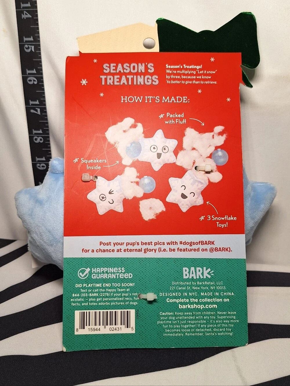 NWT Bark Wintry Mix 3 Pack Dog Toy S